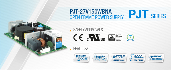 Delta Electronics announces PJT-27V150WBNA open frame power supply