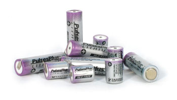 Bobbin-type LiSOCl2 batteries can be combined with a patented hybrid layer capacitor (HLC) to deliver up to 40-year service life along with the high pulses required to power wireless communications. Photo courtesy of Tadiran.