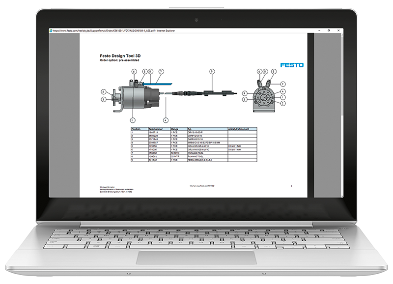 Figure 3: A single CAD file of the actuator/accessory assembly simplifies the design process by eliminating individual CAD files for the various components. The tool also consolidates and simplifies parts lists.