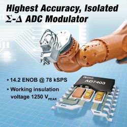 Analog Devices introduces AD7403 isolated Sigma-Delta Modulator