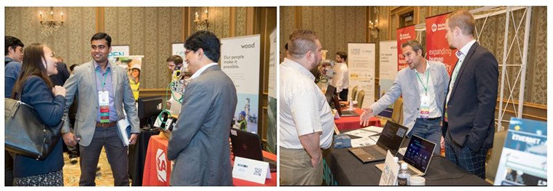The exhibition area has technology experts, demos and more.