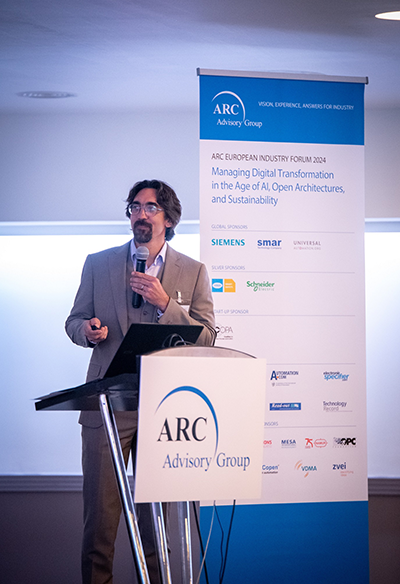 Florian Güldner, managing director, European Operations for ARC Advisory Group, speaks at the ARC Europe Industry Forum.