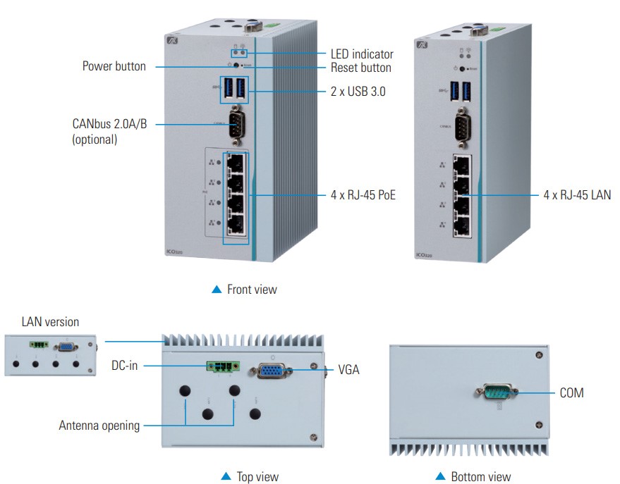 Axiomtek introduces ICO320-83C fanless DIN-rail embedded system
