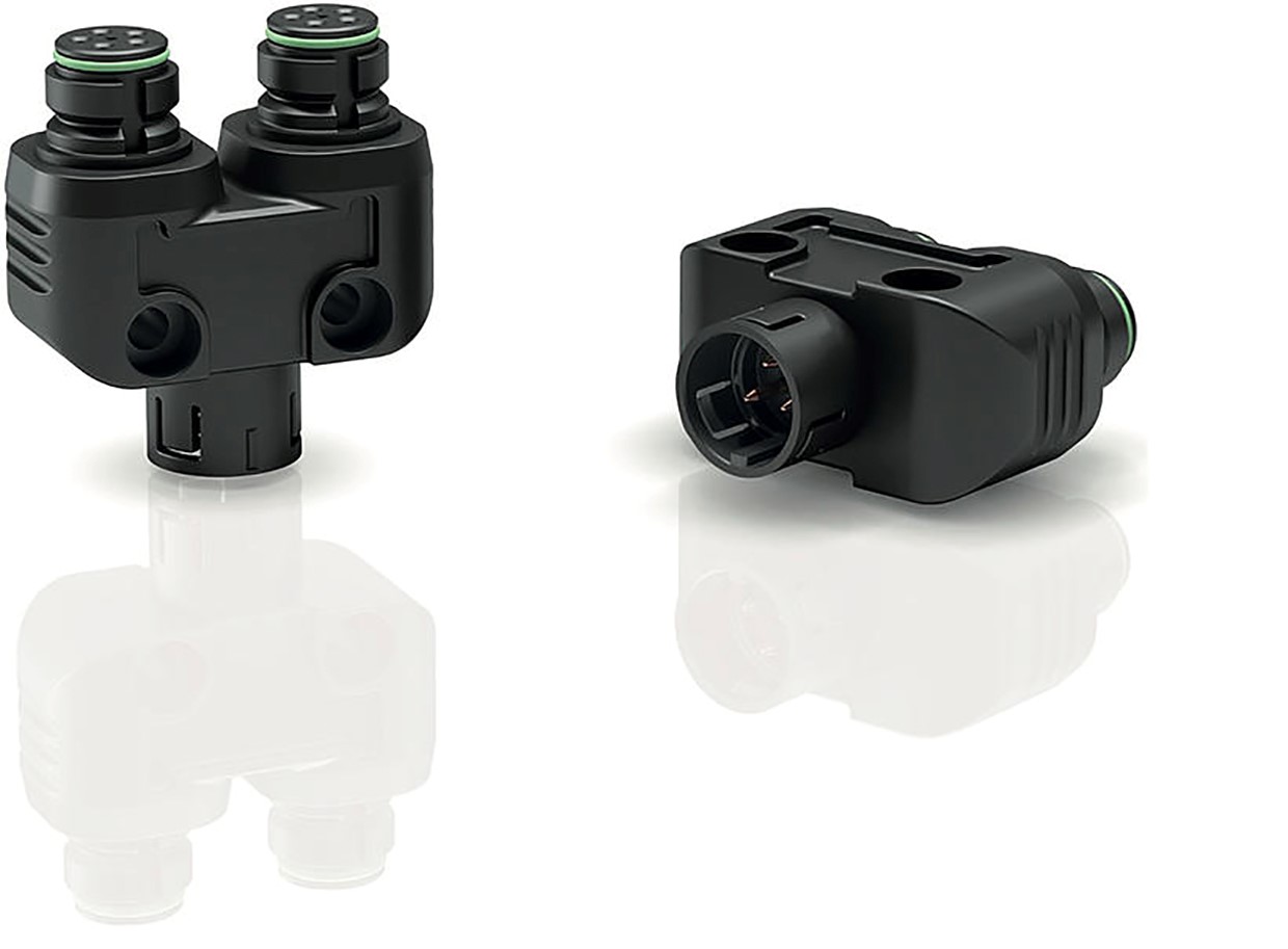 Binder USA announces snap-in IP67 twin distributor for 720 Series of miniature circular connectors