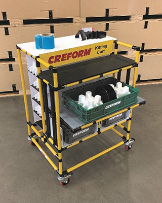 Creform announces a kitting cart for manufacturing assembly