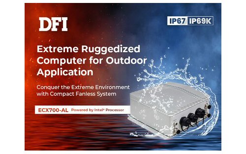 DFI Launches Ruggedized IP69K Rated Waterproof Industrial Computer ECX700-AL