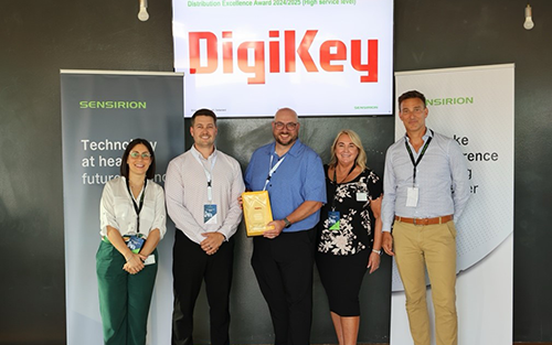 DigiKey Receives Sensirion Global Distribution Excellence Award