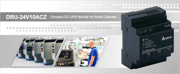 Delta Electronics introduces DRU-24V10ACZ DC-UPS module