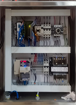 Figure 3: NACI manufactured several of these VFD control  panels for local conveyor control using Opto 22’s groov RIO edge I/O.