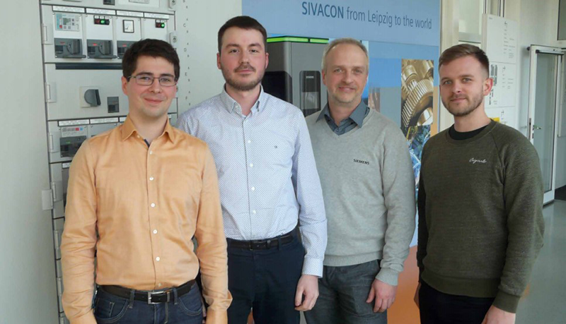 The people responsible for implementing EPLAN Cogineer and EPLAN Pro Panel at Siemens in Leipzig, Germany, from left to right: “Wiring 4.0” Technical Coordinator Benjamin Herold; Pro Panel Project Director Tobias Isensee; Electrical Engineering Group Director and “Wiring 4.0” Project Manager Michel Strusch; and Cogineer Project Director Florian Pusch.