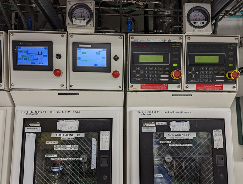 Figure 1: For gas controller automation retrofits, AutomationDirect C-more HMIs fit the available space and enable KCC Software to provide new functionality and ease-of-use improvements for their clients.