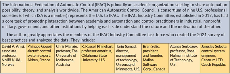 Figure 1: About the IFAC Industry Committee.