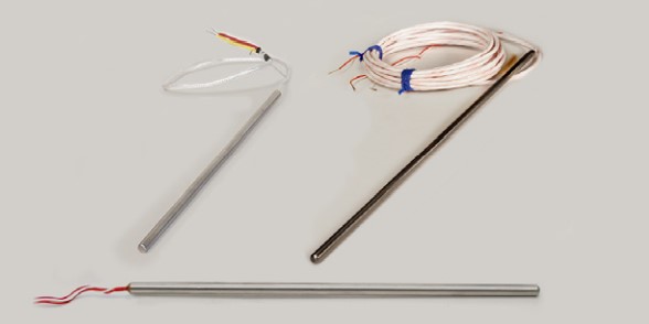 Figure 1: Solid sheath RTD or thermocouple temperature sensors.