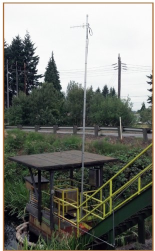 Figure 3: The Yagi-directional antenna was used at the pond site to transmit level signals from the HART level transmitter to the boiler room.