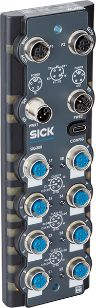 Figure 1: The SIG300 Sensor Integration Gateway is an IO-Link master that bundles and controls sensor communication via eight IO-Link ports.