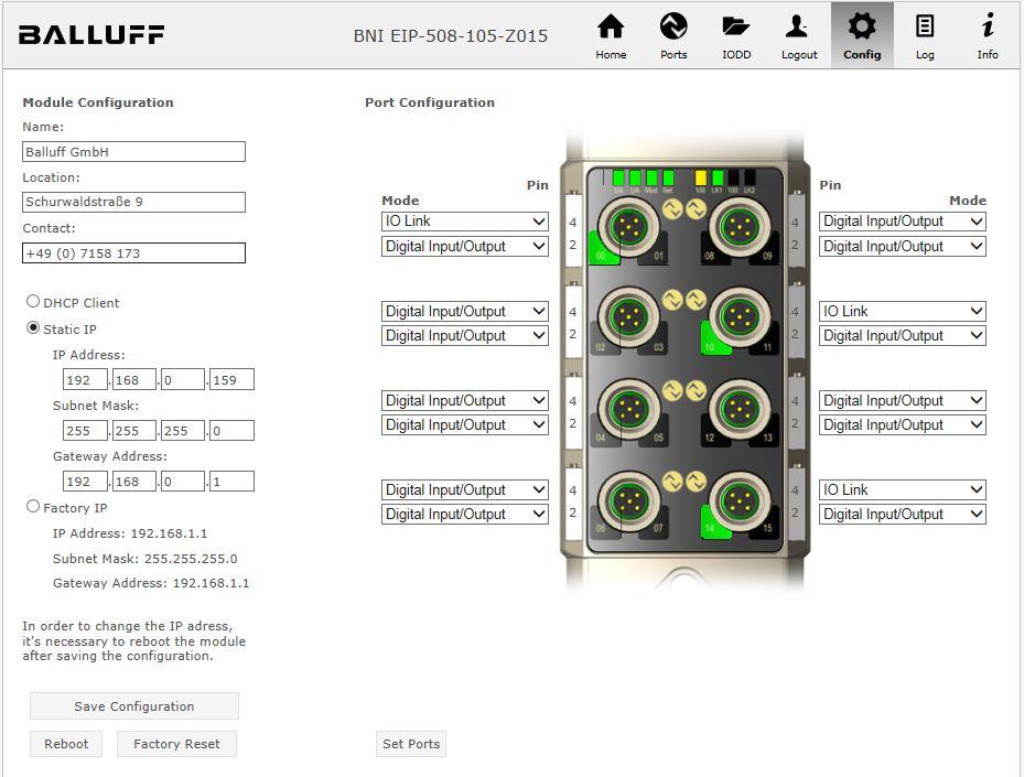 Balluff introduces IODD web server for IO-Link device integration