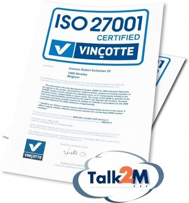 HMS Industrial Networks announces ISO 27001 Certification for eWON Talk2M, cloud connectivity platform