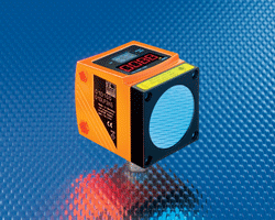 ifm efector PMD Sensor with time-of-flight sensing principle provides non-contact distance measurement with a 10-meter sensing range.
