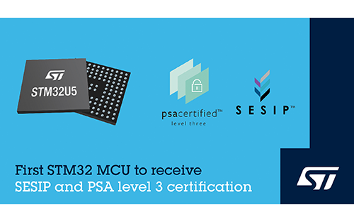 STMicroelectronics’ STM32U5 General-Purpose Microcontrollers Achieve PSA Certified Level-3 and SESIP3 Security Certifications