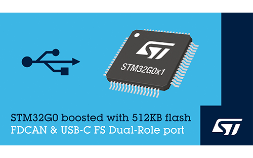 STMicroelectronics Extends STM32G0 Microcontroller Series with USB-C Full Speed Dual Role Port and CAN FD