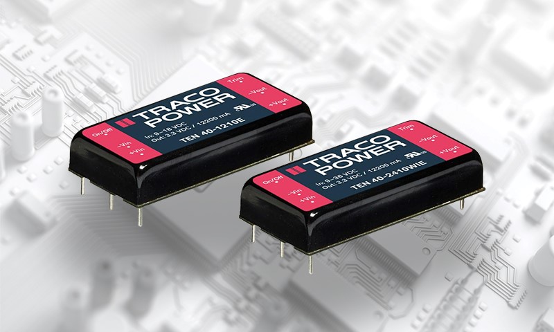 TRACO POWER announces TEN 40E and TEN 40WIE families of 40 watt DC/DC Converters